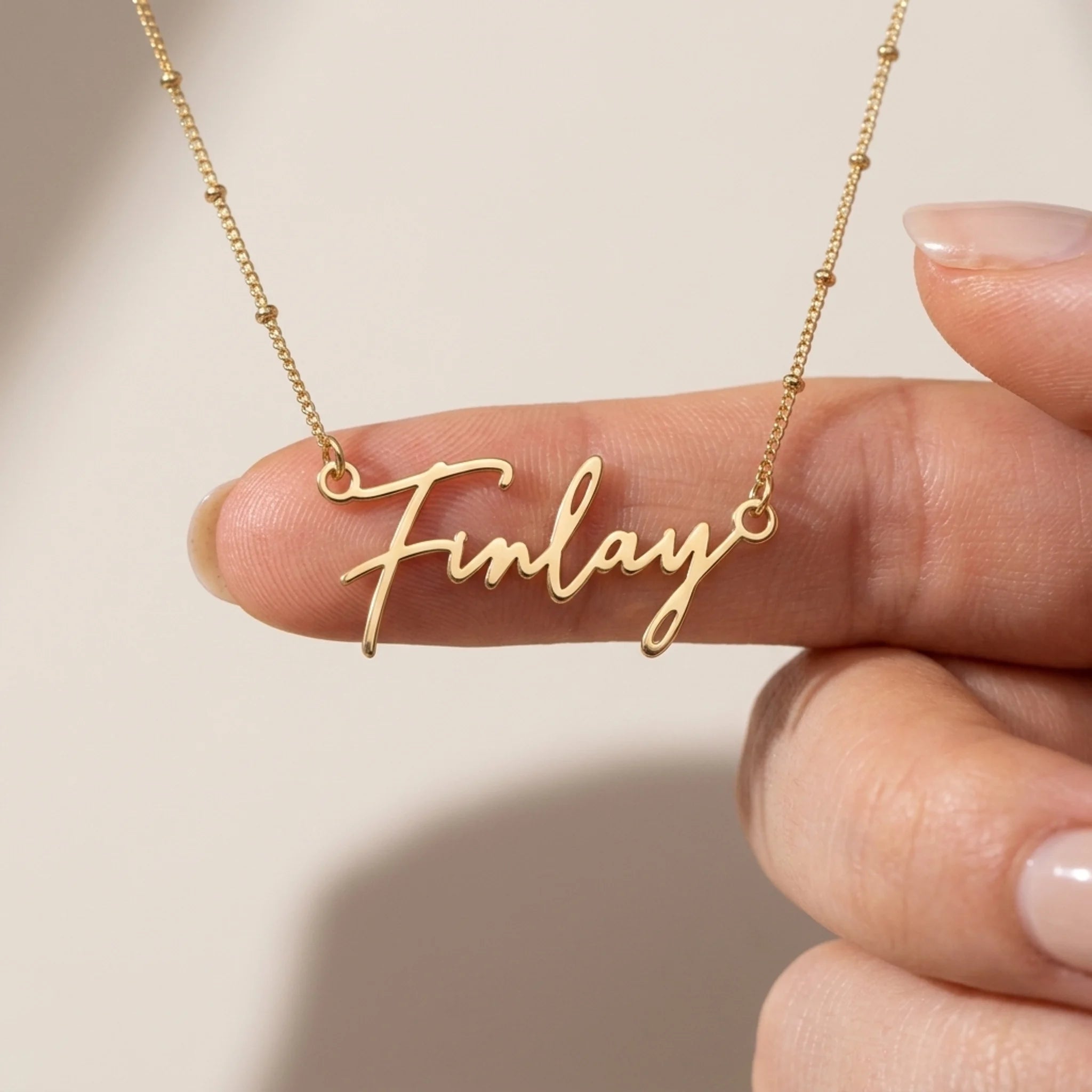Finlay Name Necklace | 18ct Gold, Silver & Vermeil | Ready to Ship