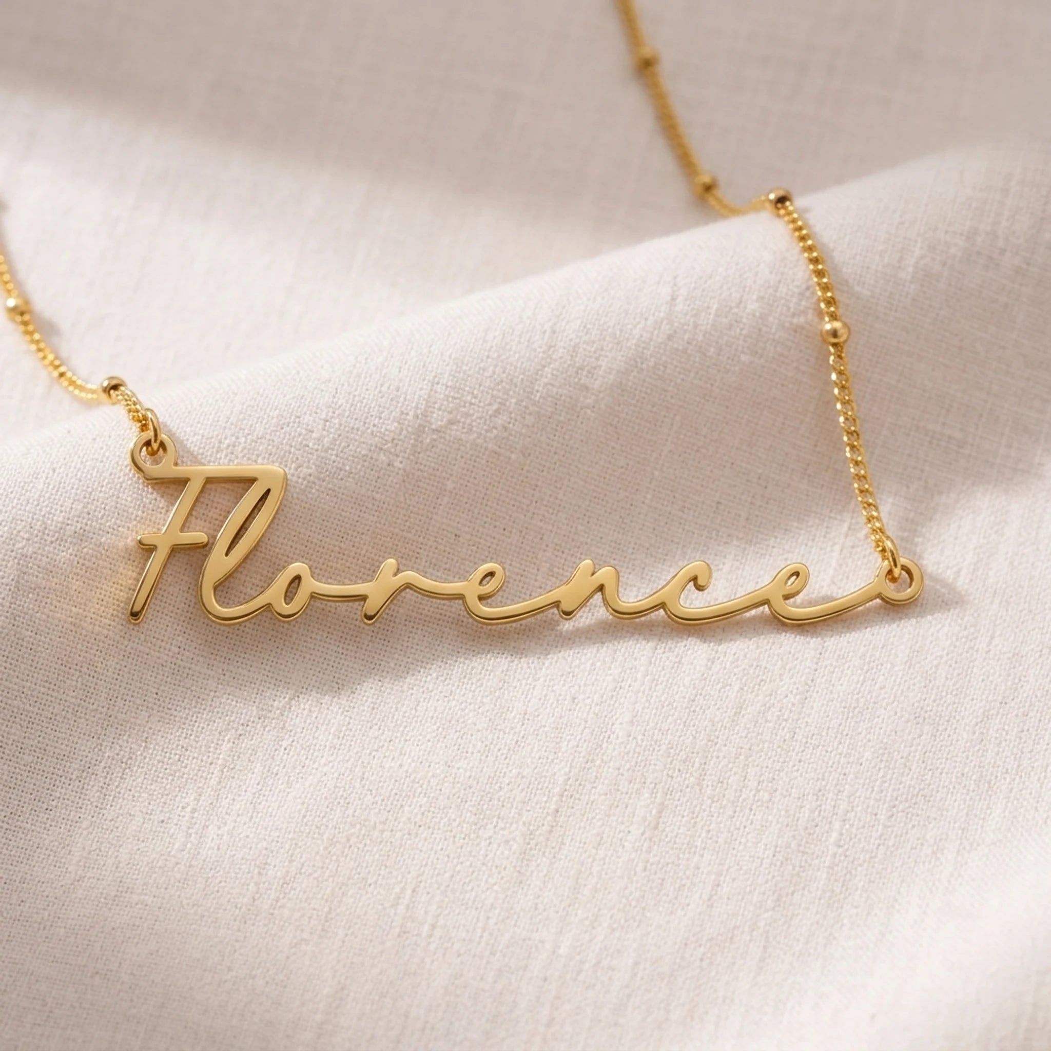 Florence Name Necklace | 18ct Gold, Silver & Vermeil | Ready to Ship