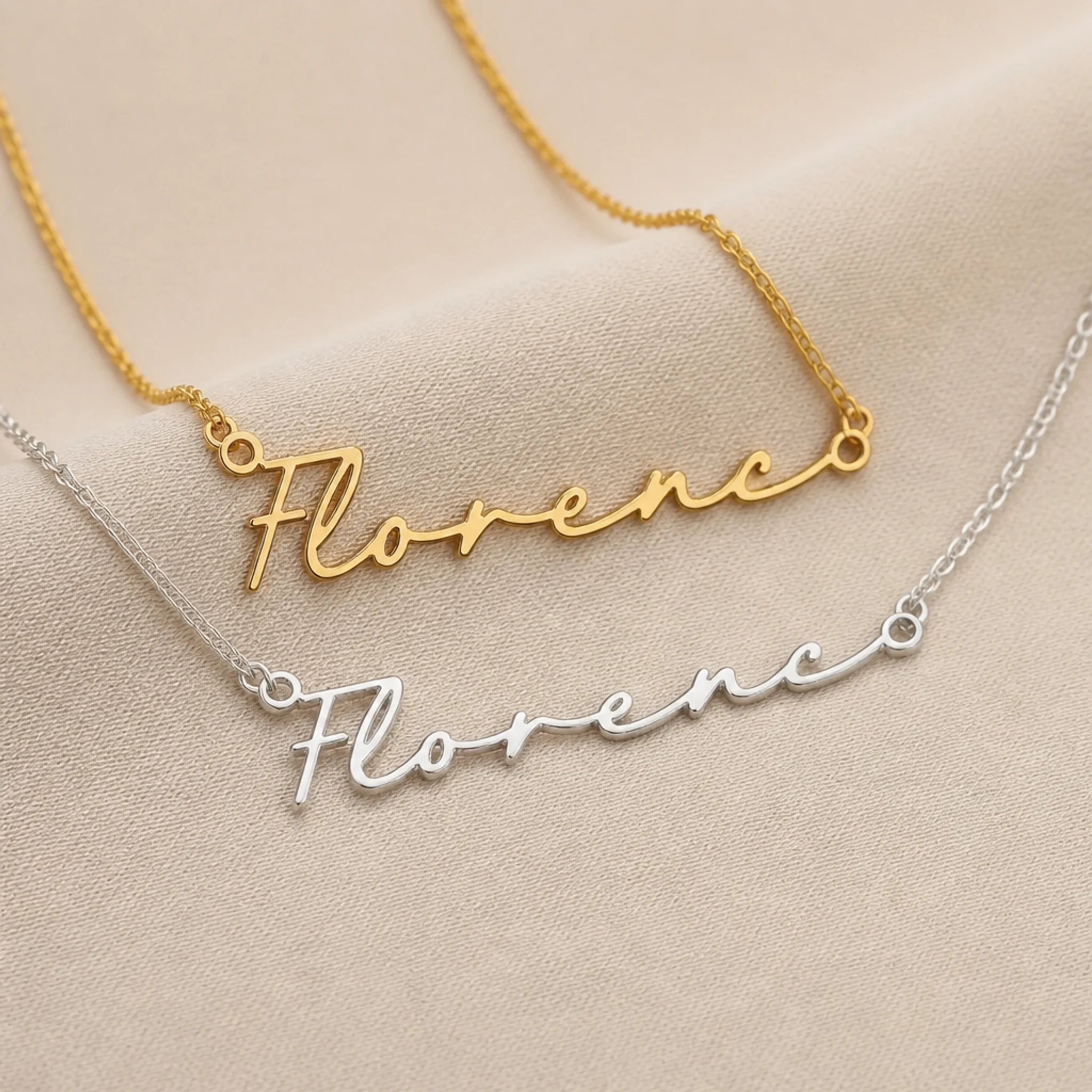 Florence Name Necklace | 18ct Gold, Silver & Vermeil | Ready to Ship