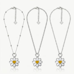 Flower Charm Necklace & Bracelet