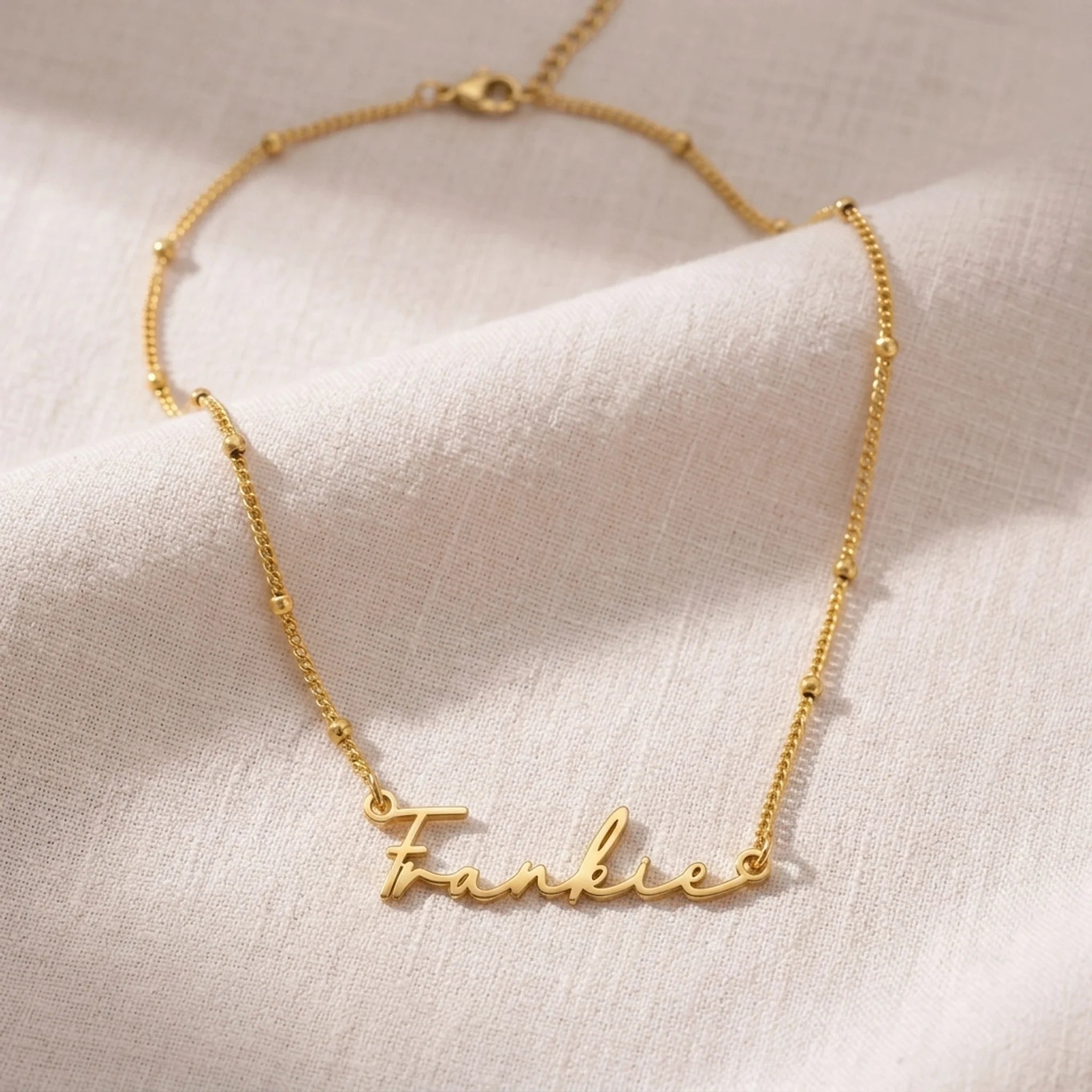 Frankie Name Necklace | 18ct Gold, Silver & Vermeil | Ready to Ship