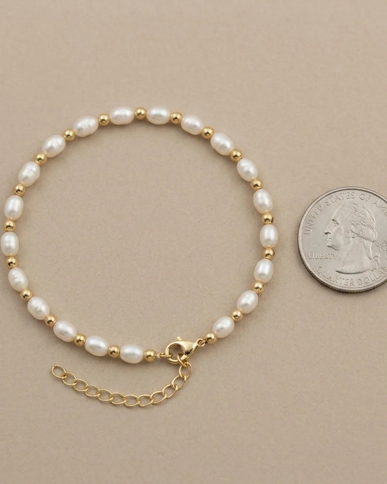 Freshwater Pearl Bracelet in Silver or Gold – Elegant Bead & Pearl Women’s Bracelet