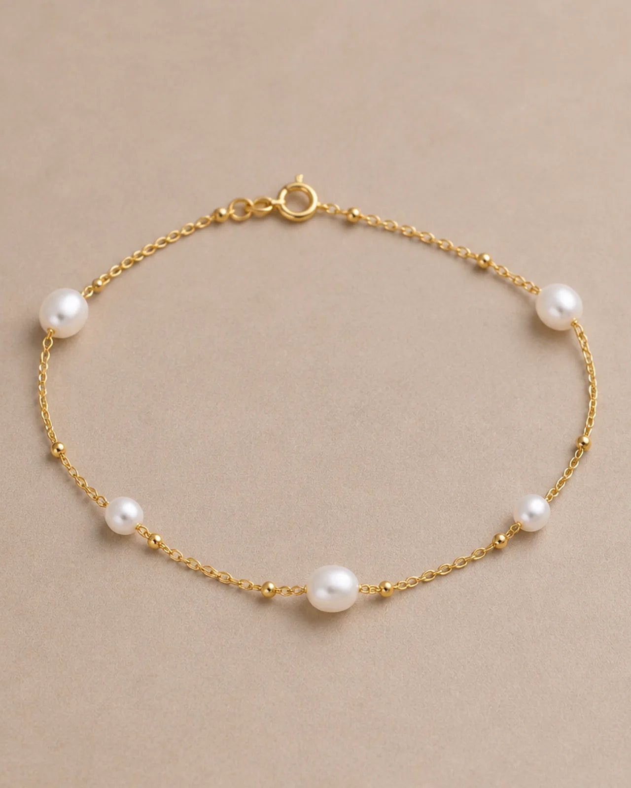 Freshwater Pearl Beaded Bracelet in 14ct Gold or Sterling Silver