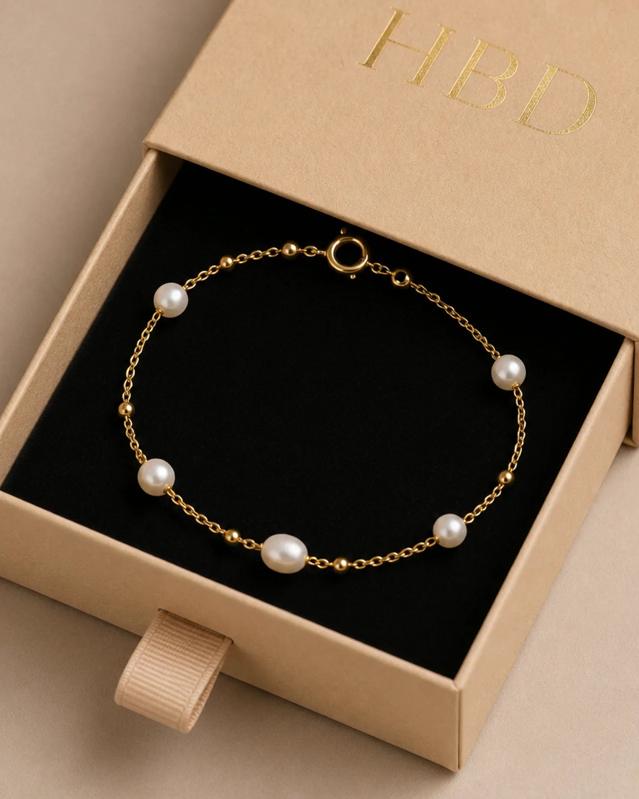 Freshwater Pearl Beaded Bracelet in 14ct Gold or Sterling Silver