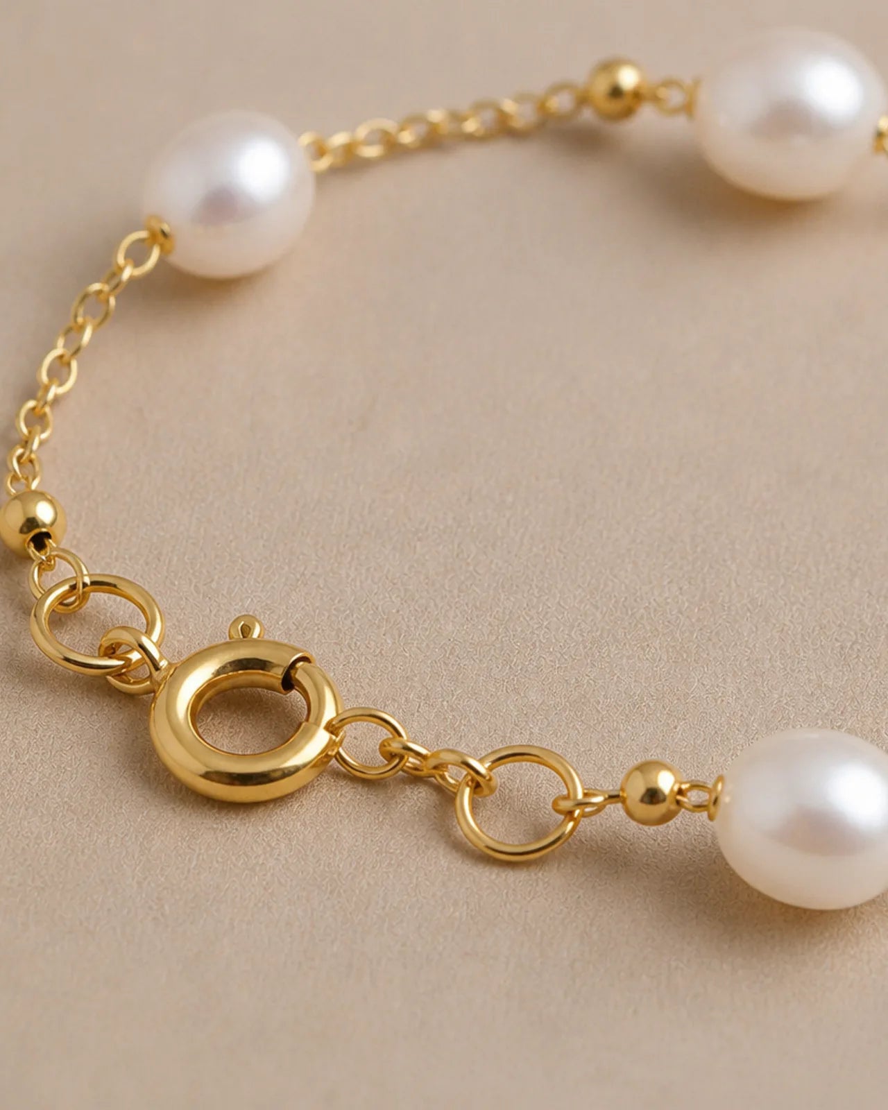 Freshwater Pearl Beaded Bracelet in 14ct Gold or Sterling Silver