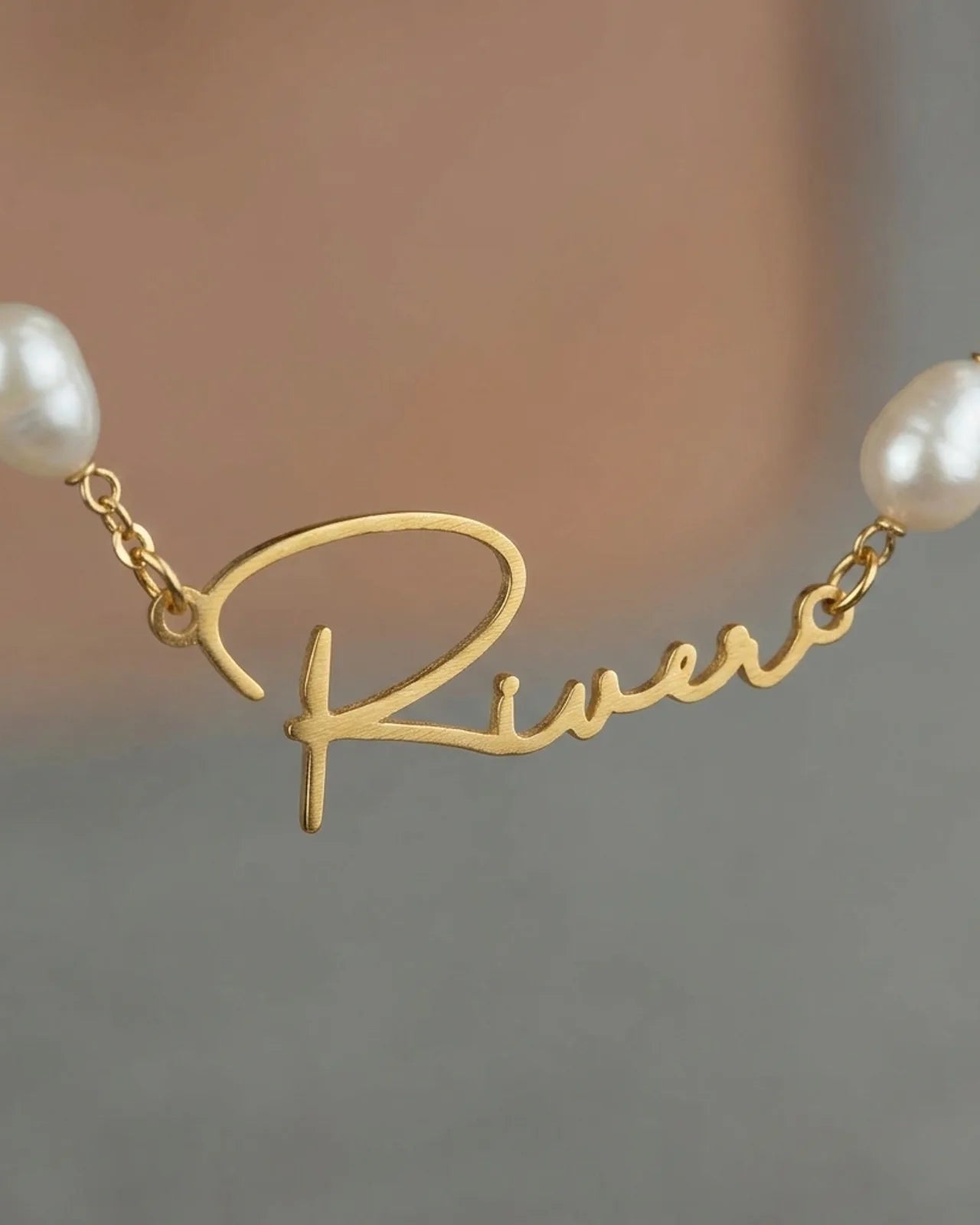 Freshwater Pearl Name Necklace – Personalised Gold or Silver Pearl Necklace, 6 Designs