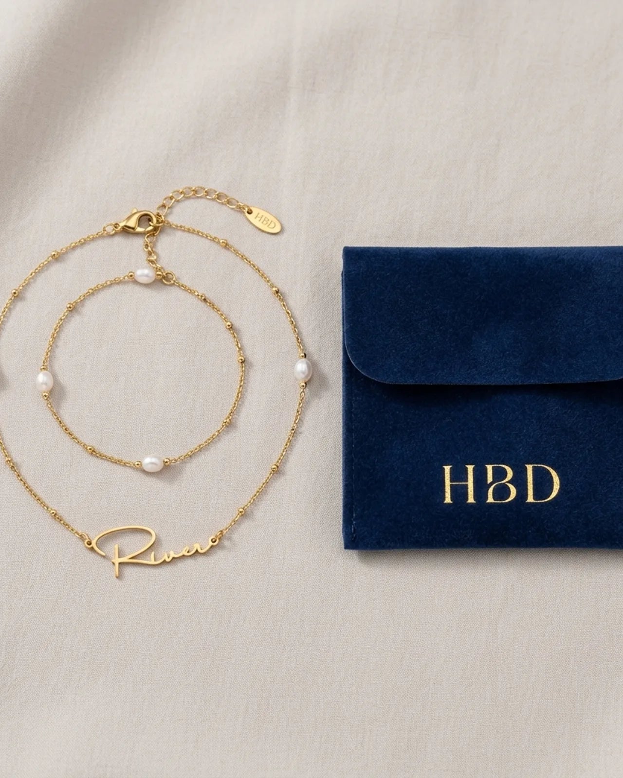 Freshwater Pearl Name Necklace – Personalised Gold or Silver Pearl Necklace, 6 Designs
