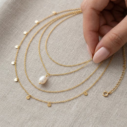 Tiny Freshwater Pearl Necklace – Satellite, Belcher or Anchor Chain Styles