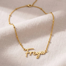 Freya Name Necklace | 18ct Gold, Silver & Vermeil | Ready to Ship