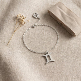 Gemini Zodiac Bracelet | Star Sign Charm, Gold & Silver