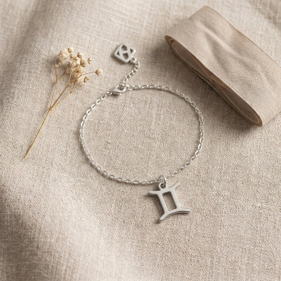 Gemini Zodiac Bracelet | Star Sign Charm, Gold & Silver