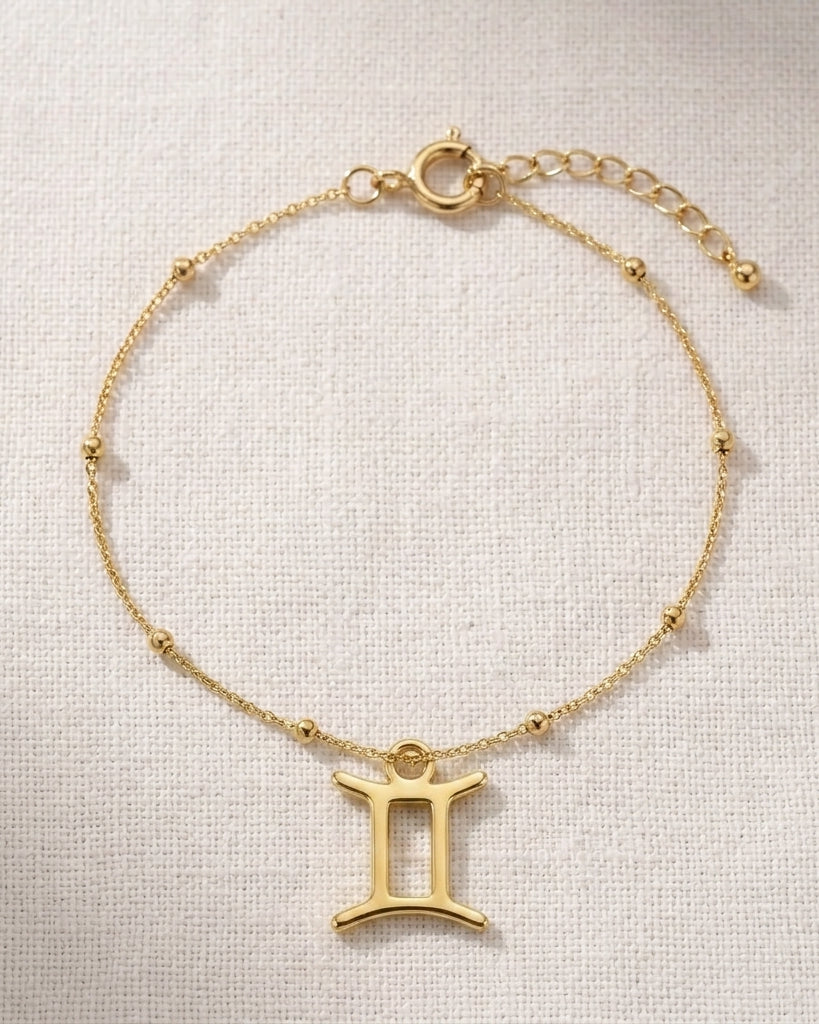 Gemini Zodiac Bracelet | Star Sign Charm, Gold & Silver