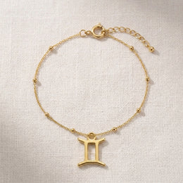 Gemini Zodiac Bracelet | Star Sign Charm, Gold & Silver
