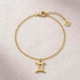 Gemini Zodiac Bracelet | Star Sign Charm, Gold & Silver