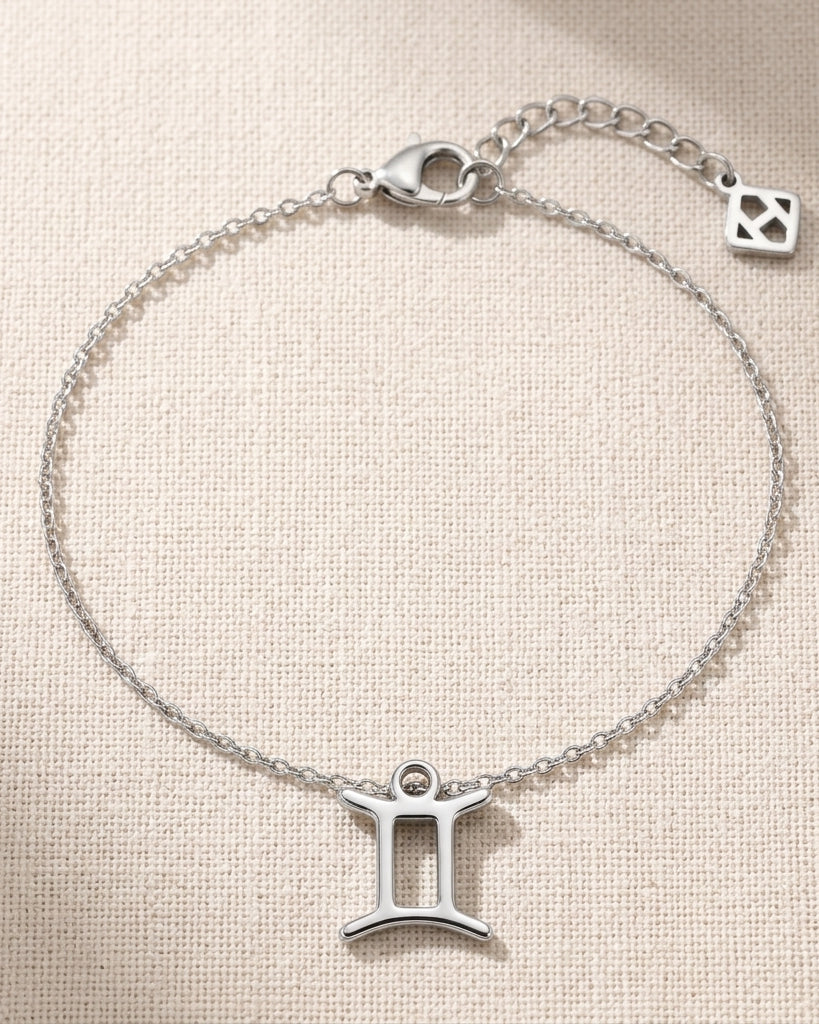 Gemini Zodiac Bracelet | Star Sign Charm, Gold & Silver