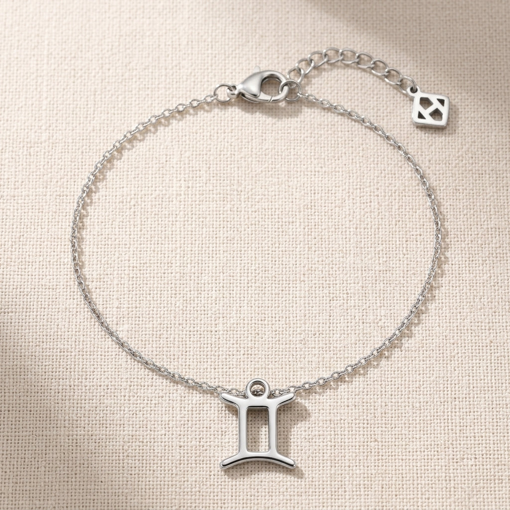 Gemini Zodiac Bracelet | Star Sign Charm, Gold & Silver