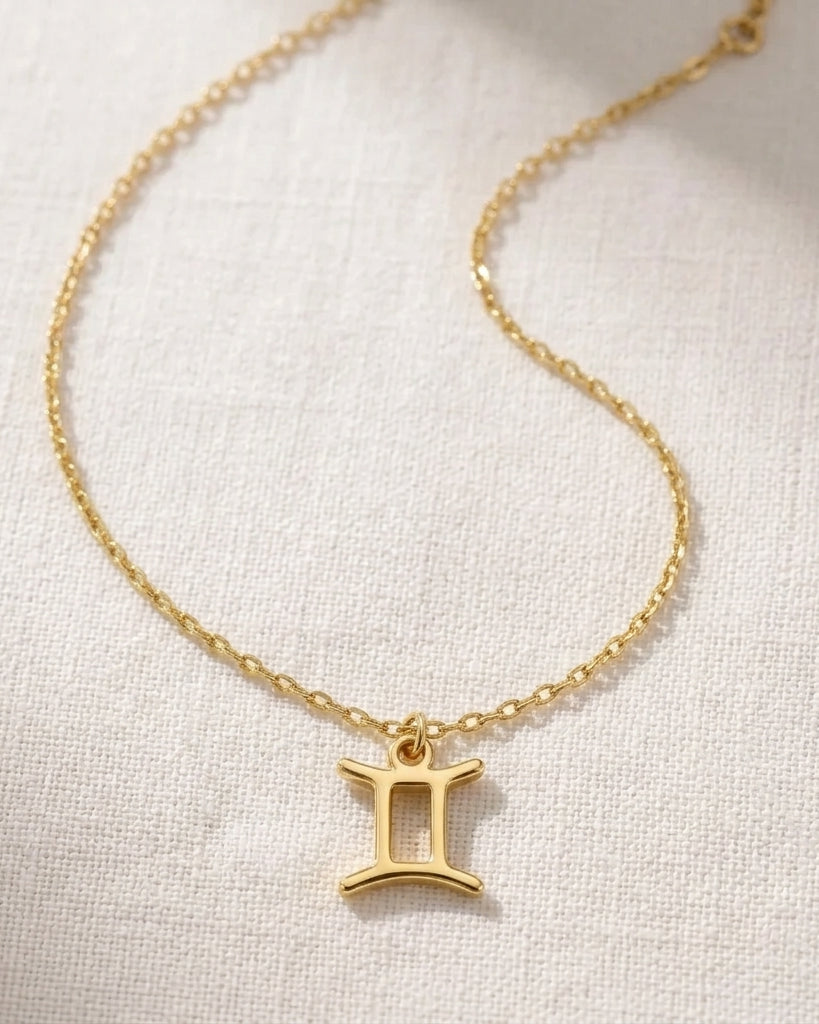 Gemini Zodiac Necklace | Star Sign Pendant, Gold & Silver