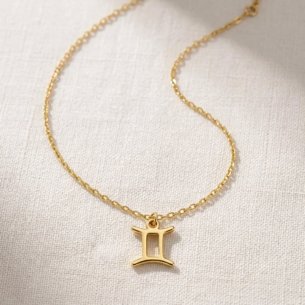 Gemini Zodiac Necklace | Star Sign Pendant, Gold & Silver