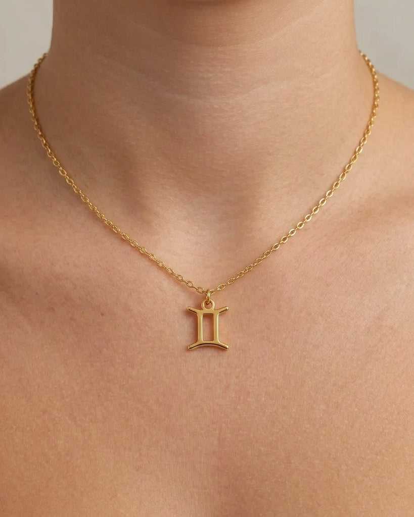 Gemini Zodiac Necklace | Star Sign Pendant, Gold & Silver