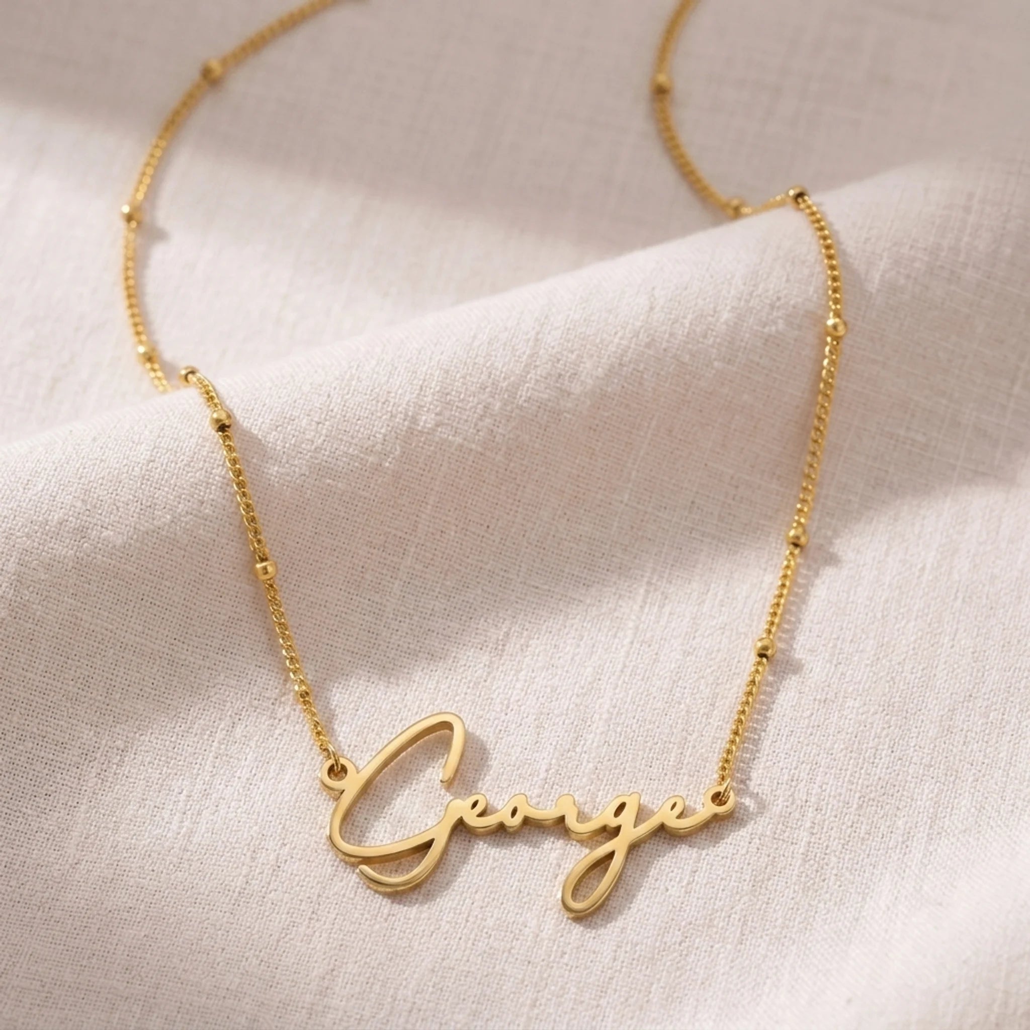 George Name Necklace | 18ct Gold, Silver & Vermeil | Ready to Ship
