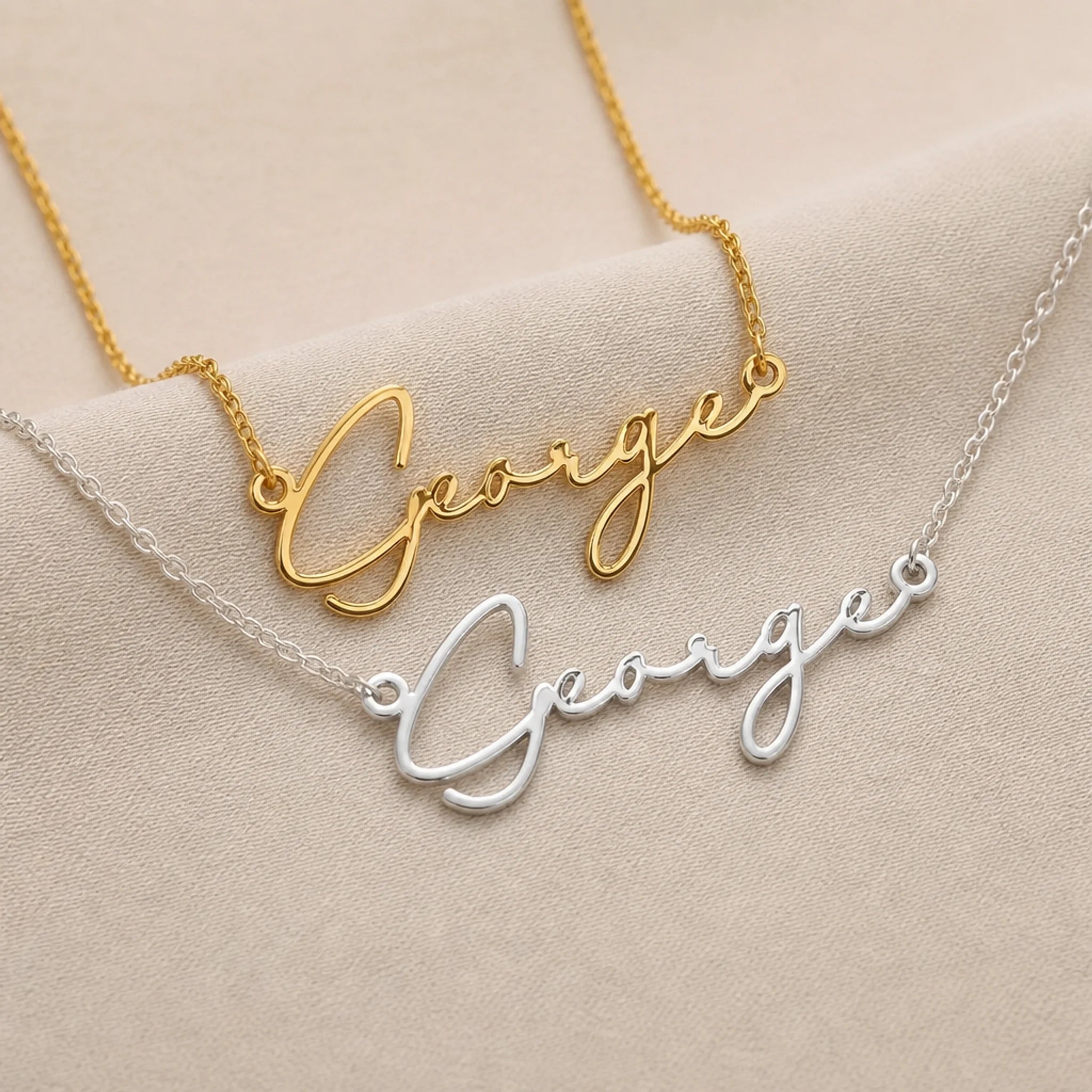 George Name Necklace | 18ct Gold, Silver & Vermeil | Ready to Ship
