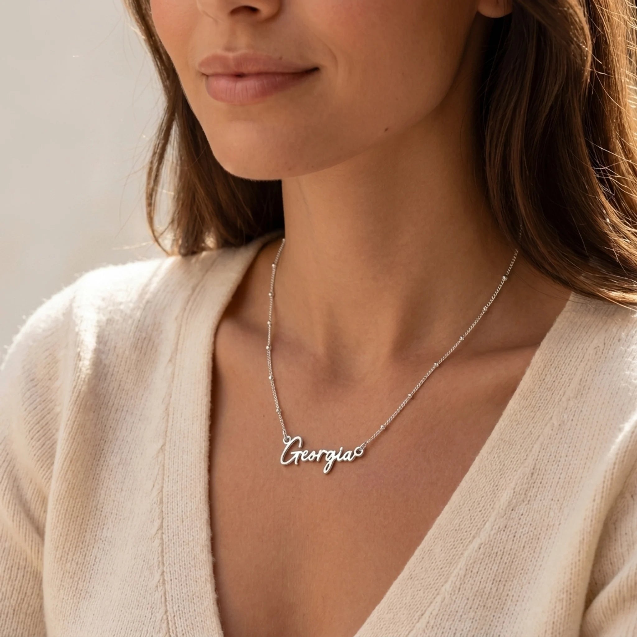 Georgia Name Necklace | 18ct Gold, Silver & Vermeil | Ready to Ship