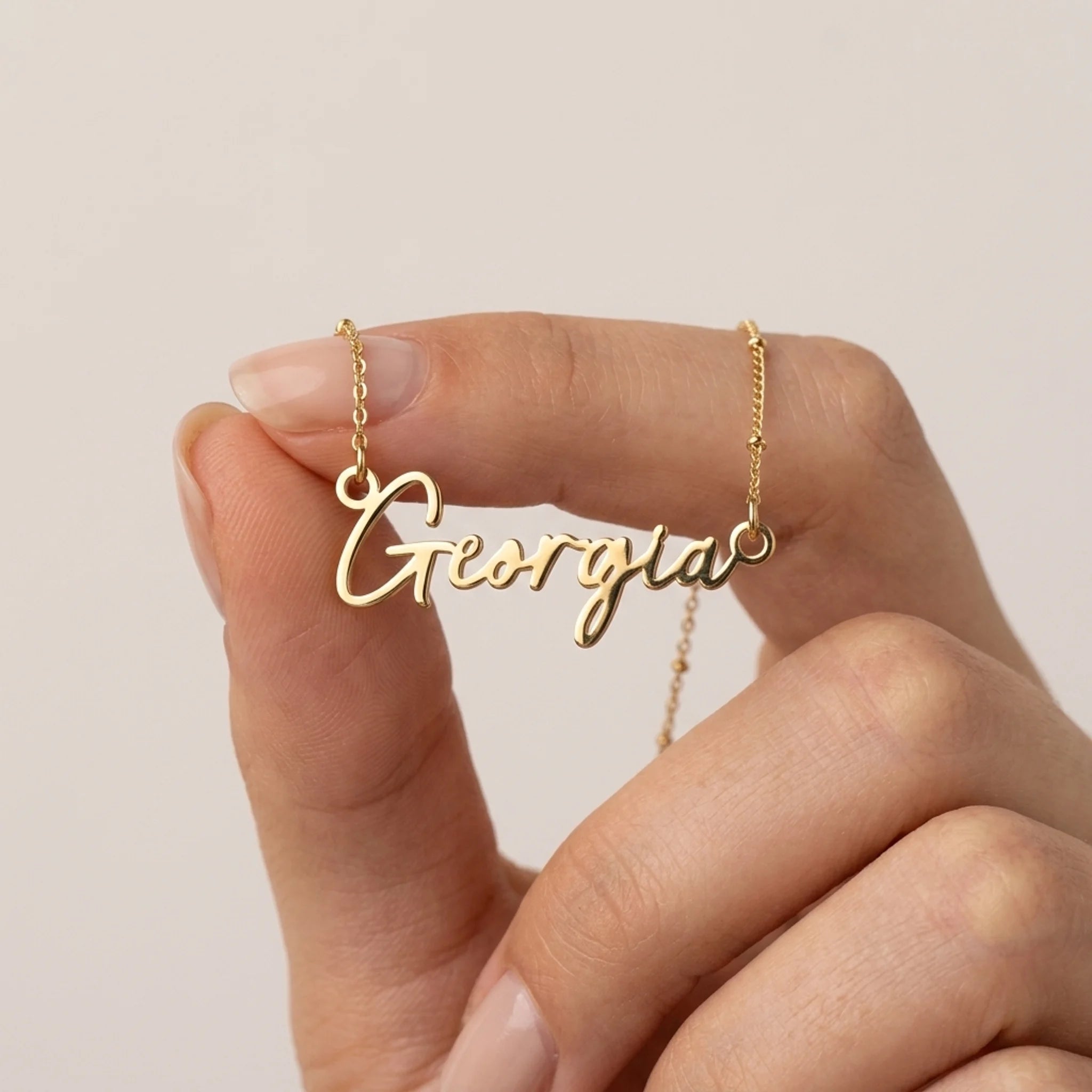 Georgia Name Necklace | 18ct Gold, Silver & Vermeil | Ready to Ship