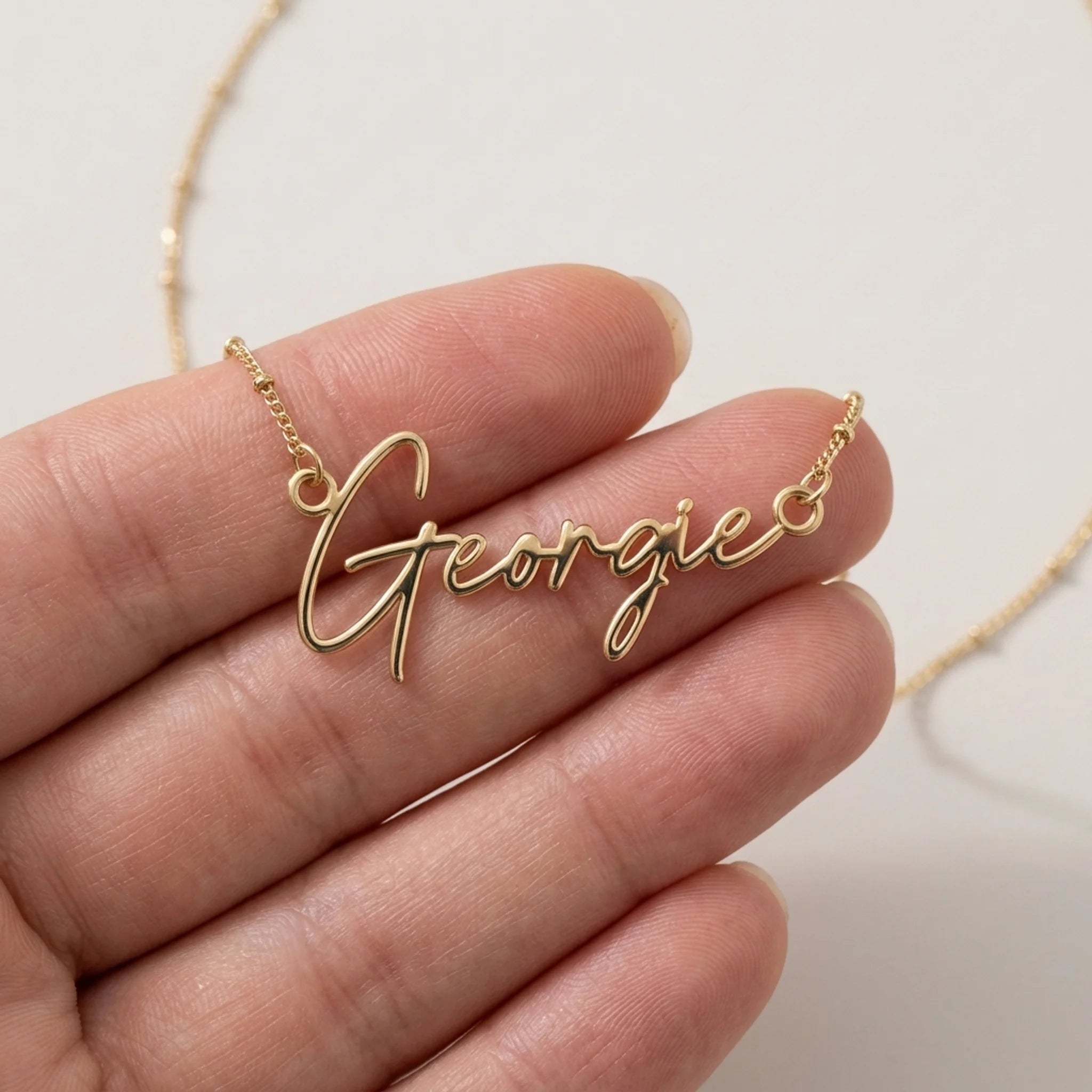Georgie Name Necklace | 18ct Gold, Silver & Vermeil | Ready to Ship