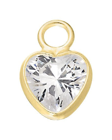 Charm Gold Crystal Heart Premium Charm Gigi & Maple Gold Crystal Heart Charm – 18ct Gold & Crystal Pendant for Necklaces & Bracelets