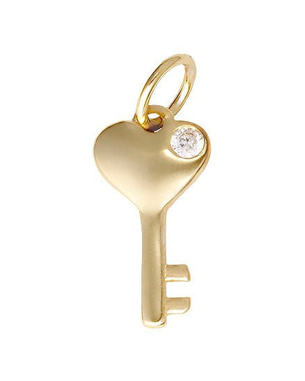 Charm Gold Key Premium Charm Gigi & Maple Gold Key Charm – 18ct Gold Pendant with Crystal Detail