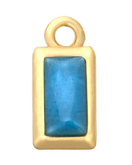 Charm Gold Turquoise Premium Charm Gigi & Maple Gold Turquoise Charm – 18ct Gold Pendant with Rectangle Gemstone