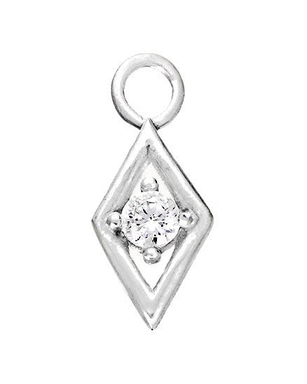Charm Silver Diamond Premium Charm Gigi & Maple Silver Diamond Charm – Sterling Silver Pendant for Necklaces & Bracelets