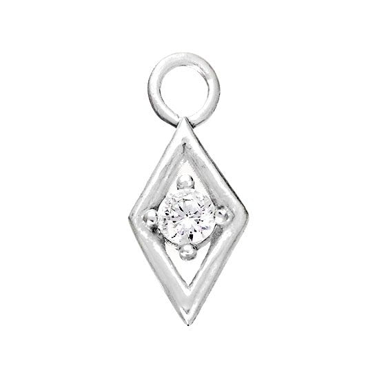 Charm Silver Diamond Premium Charm Gigi & Maple Silver Diamond Charm – Sterling Silver Pendant for Necklaces & Bracelets
