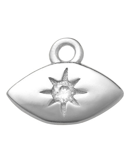 Charm Silver Evil Eye Premium Charm Gigi & Maple Silver Evil Eye Charm – Sterling Silver Talisman Charm for Jewellery