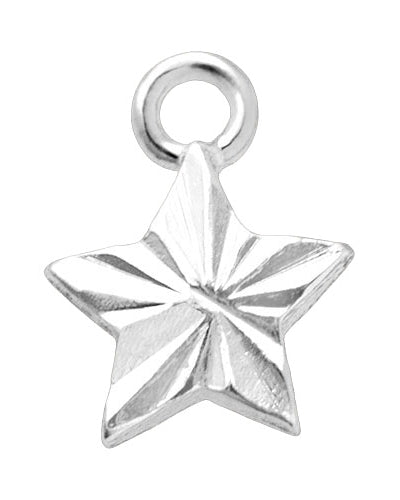 Charm Silver Star Premium Charm Gigi & Maple Silver Star Charm – Sterling Silver Pendant for Jewellery