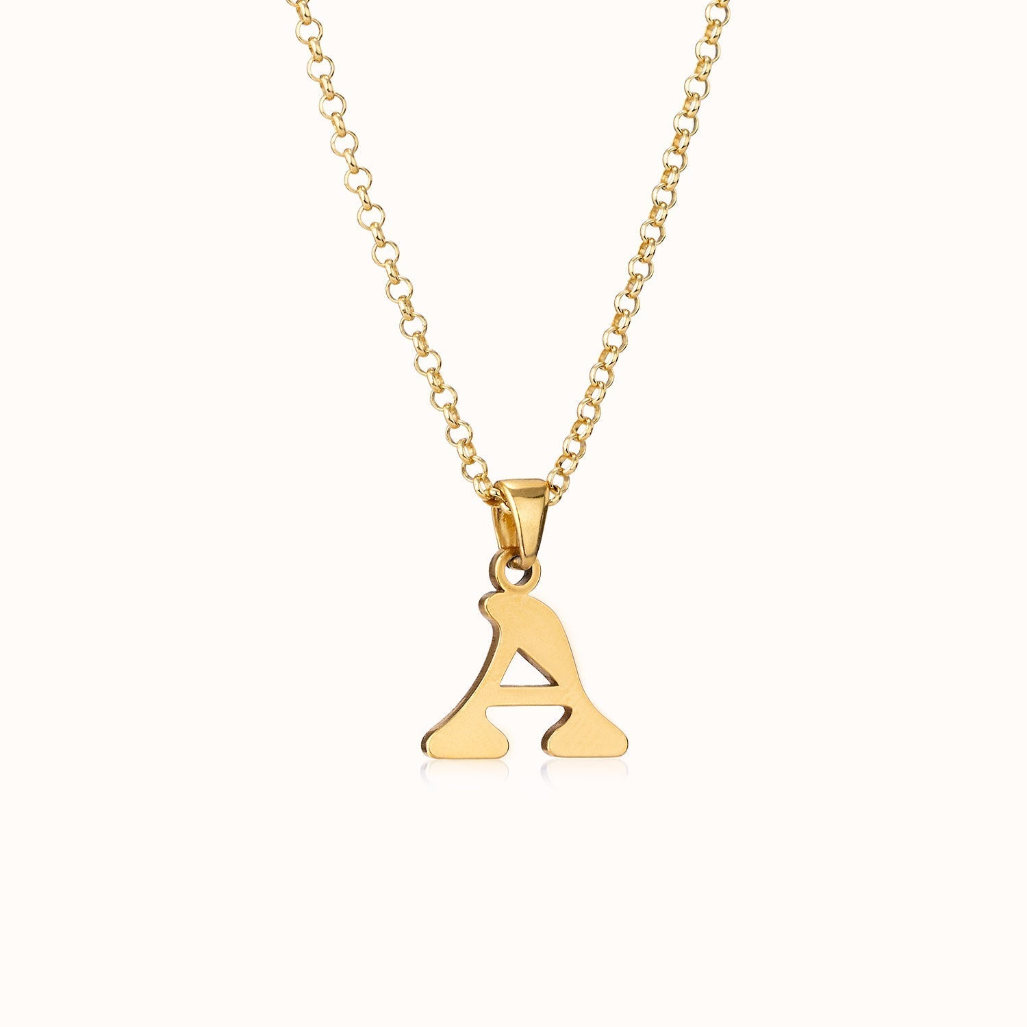 18ct Gold / Style 1 / 16–18" with 2" extender Necklace Custom Initial Necklace by G&M Gigi & Maple Custom Initial Necklace in Gold, Silver or Vermeil – Custom Letter Pendant by Gigi & Maple