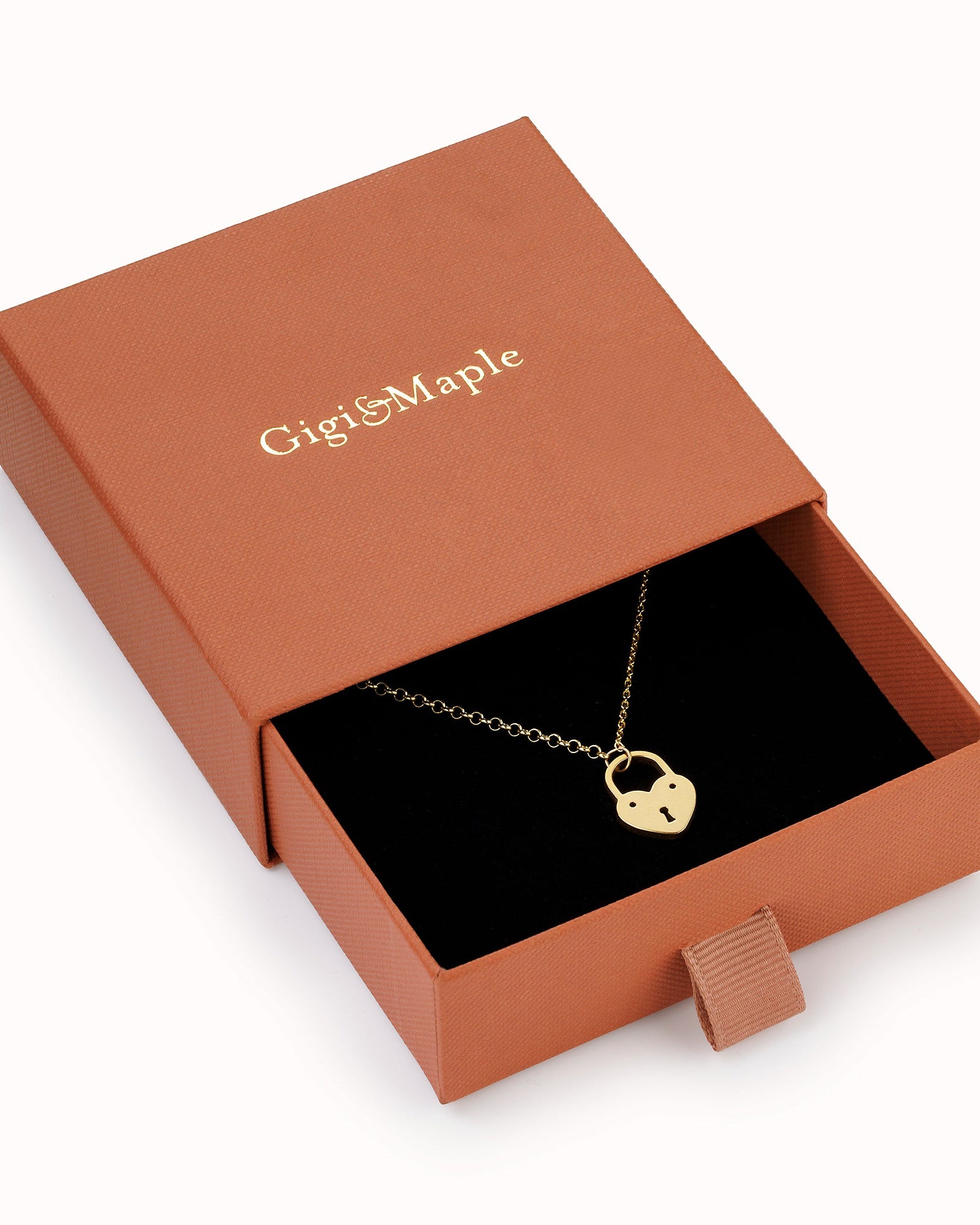 Gigi & Maple Necklace Heart Lock Pendant Necklace by G&M