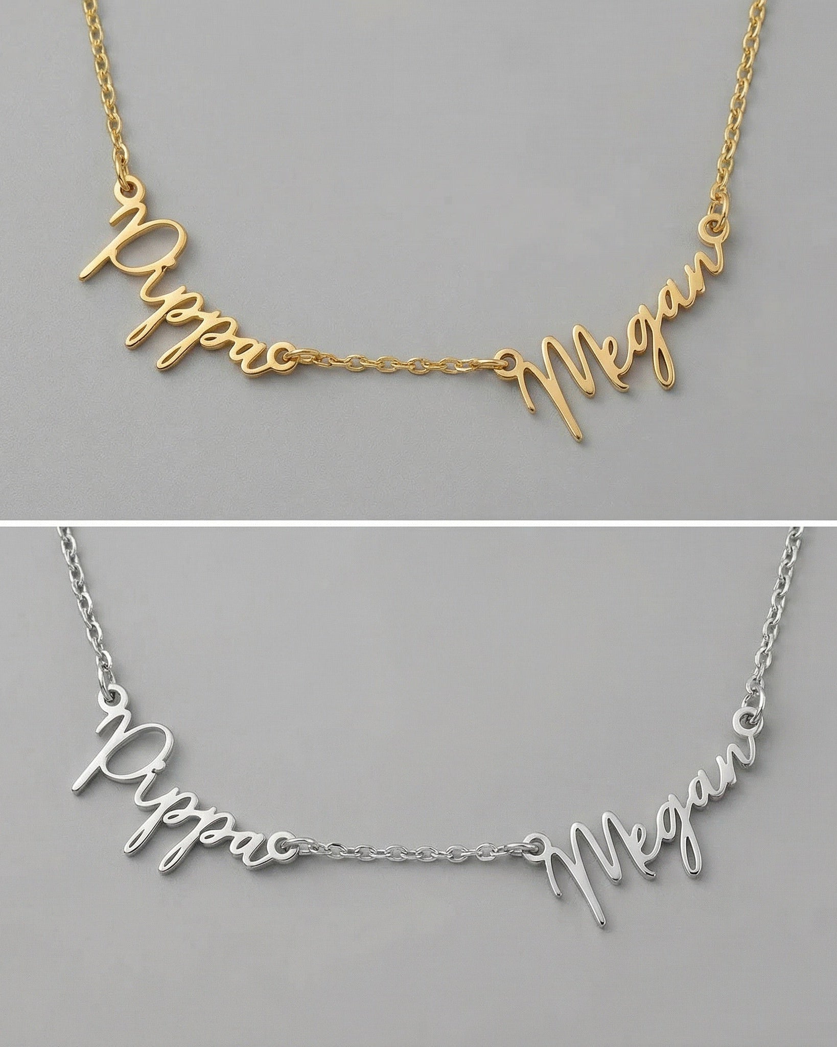 Necklace Multi Name Necklace by G&M Gigi & Maple Personalised Multi-Name Necklace – 1 to 5 Custom Names in Gold, Silver or Vermeil by Gigi & Maple
