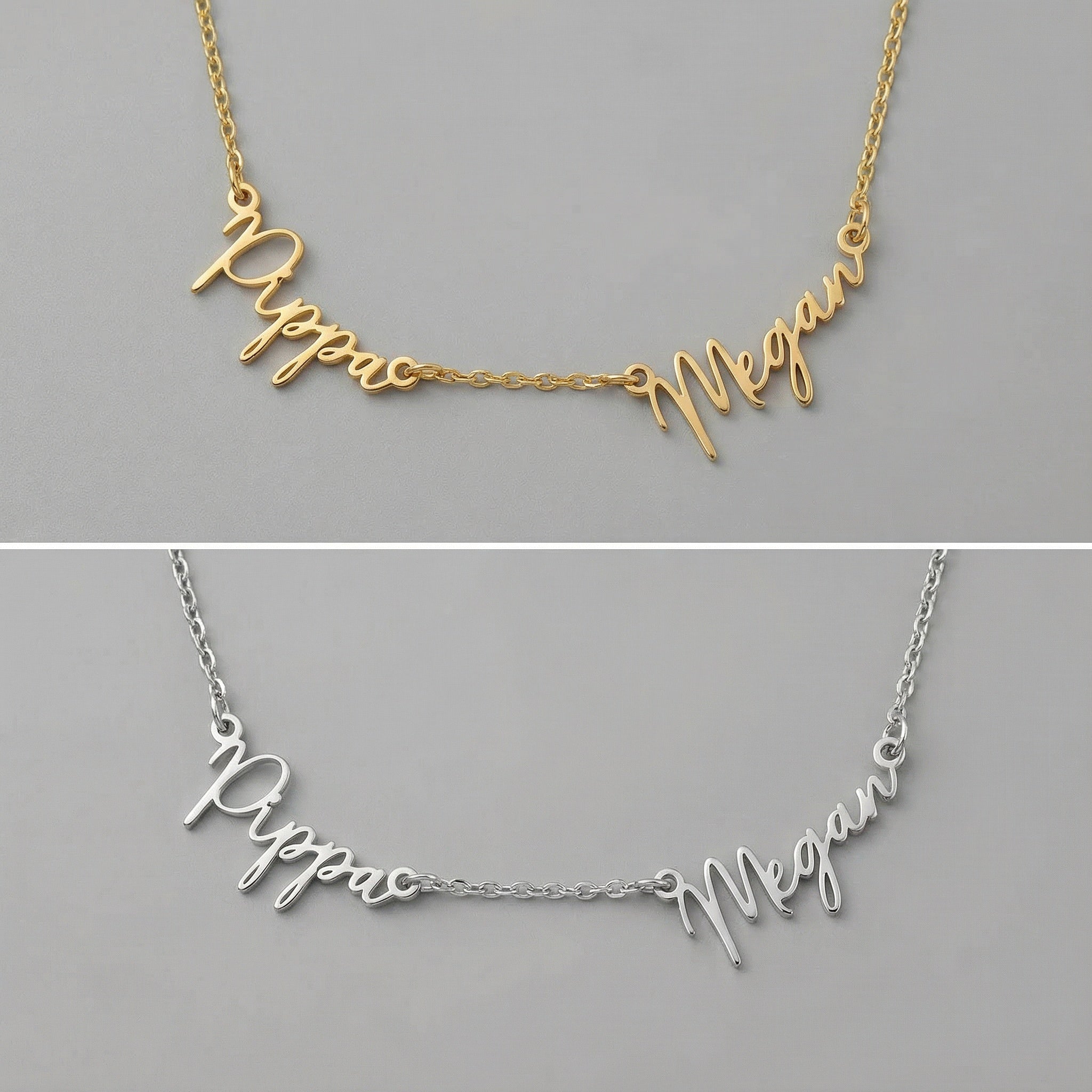 Necklace Multi Name Necklace by G&M Gigi & Maple Personalised Multi-Name Necklace – 1 to 5 Custom Names in Gold, Silver or Vermeil by Gigi & Maple