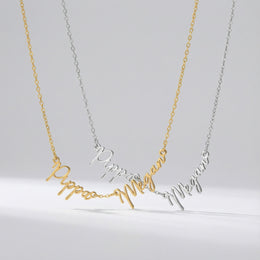 Personalised Multi-Name Necklace – 1 to 5 Custom Names in Gold, Silver or Vermeil by Gigi & Maple