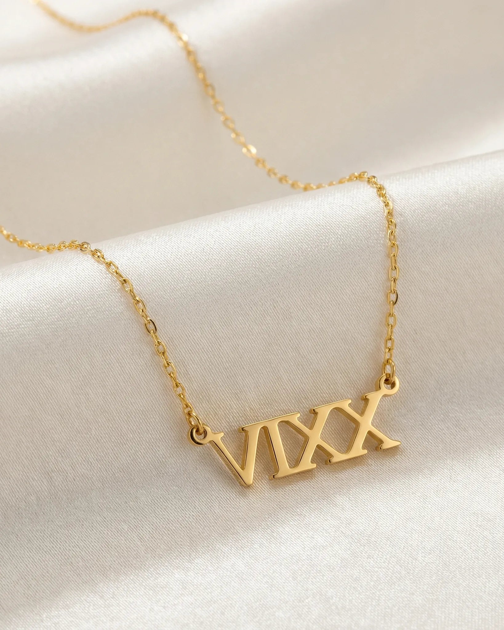 Necklace Roman Numeral Necklace by G&M Gigi & Maple Custom Roman Numeral Necklace in Gold or Silver – Personalised Date Necklace – Gigi & Maple