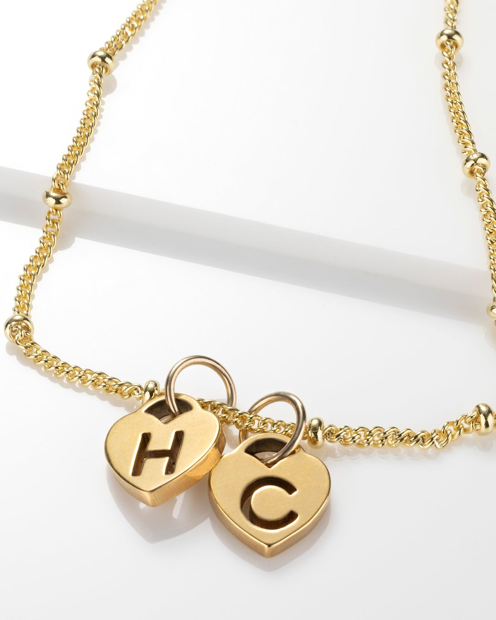 Necklace Two Heart Initial Necklace by G&M Gigi & Maple Two Heart Initial Necklace – Personalised in Gold, Silver or Vermeil – Gigi & Maple