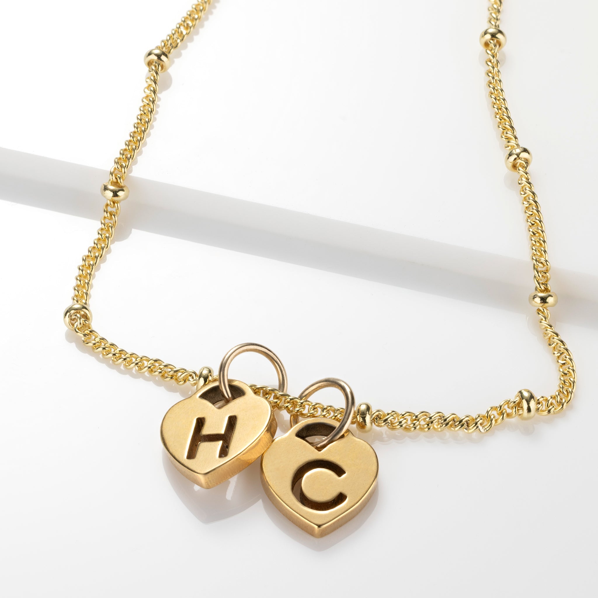 Necklace Two Heart Initial Necklace by G&M Gigi & Maple Two Heart Initial Necklace – Personalised in Gold, Silver or Vermeil – Gigi & Maple