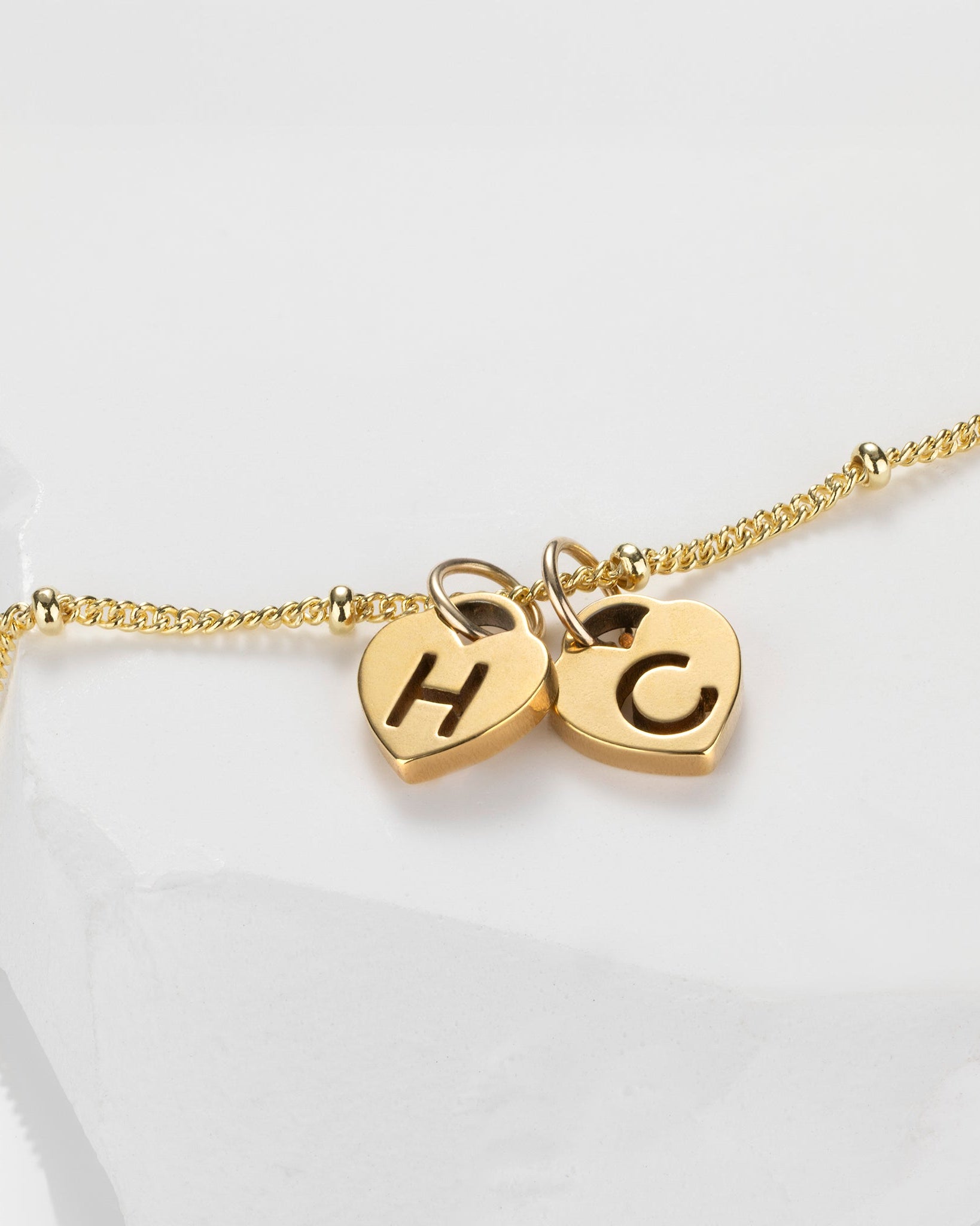 Necklace Two Heart Initial Necklace by G&M Gigi & Maple Two Heart Initial Necklace – Personalised in Gold, Silver or Vermeil – Gigi & Maple