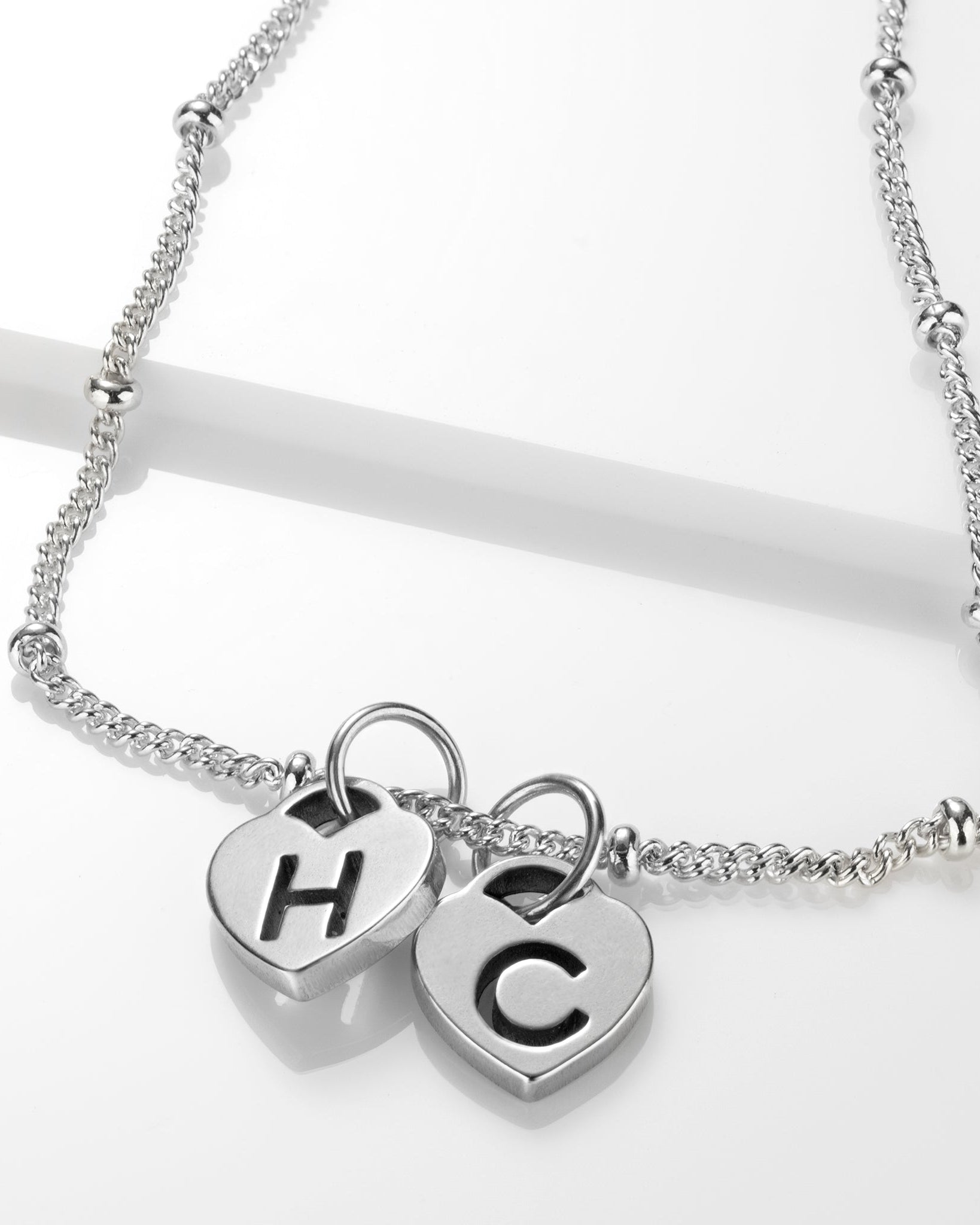 Necklace Two Heart Initial Necklace by G&M Gigi & Maple Two Heart Initial Necklace – Personalised in Gold, Silver or Vermeil – Gigi & Maple
