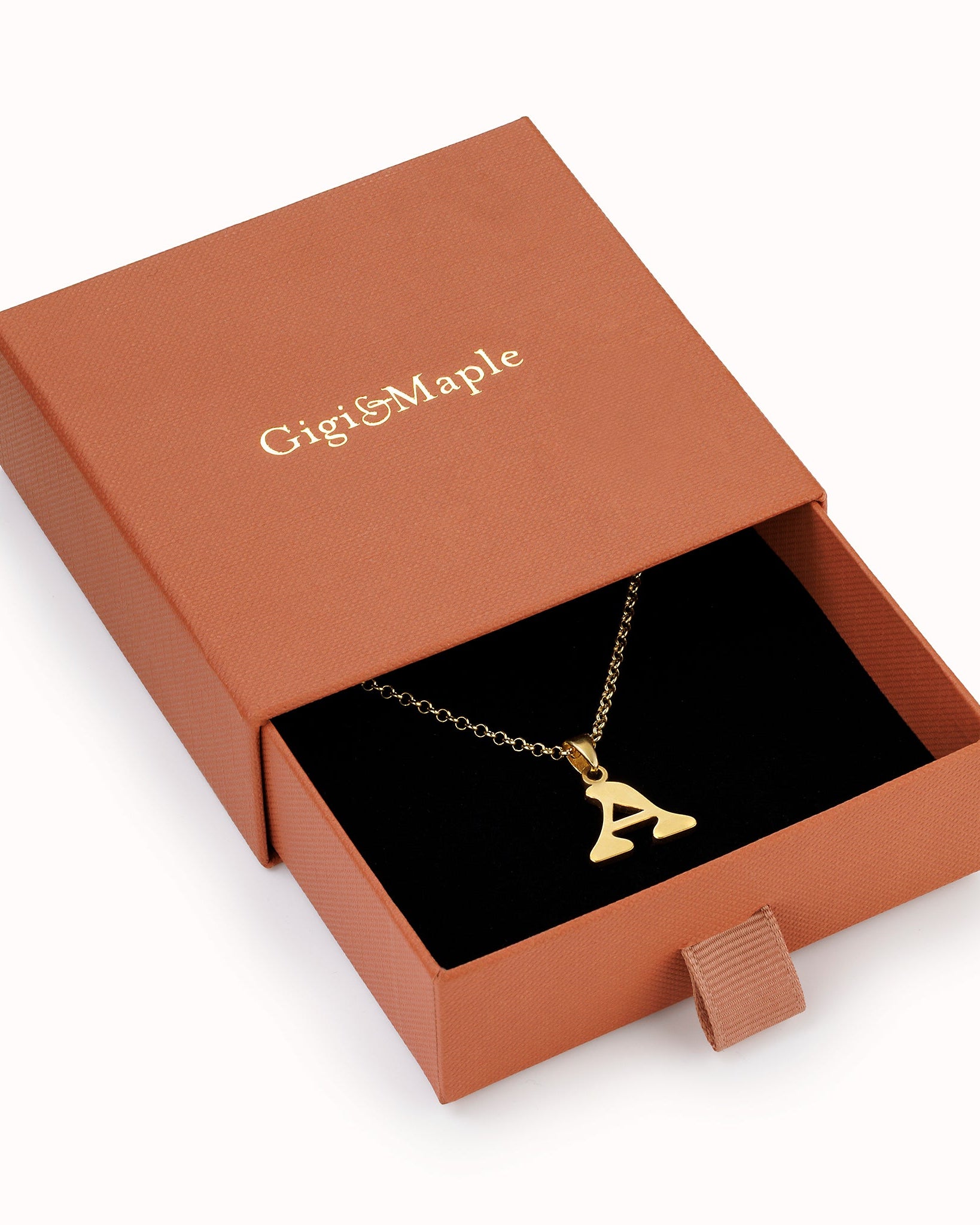 Vermeil / Style 1 / 16–18" with 2" extender Necklace Custom Initial Necklace by G&M Gigi & Maple Custom Initial Necklace in Gold, Silver or Vermeil – Custom Letter Pendant by Gigi & Maple