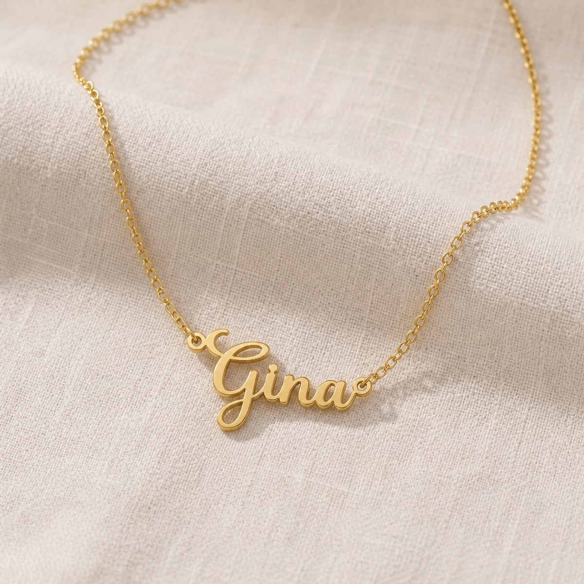 Gina Name Necklace | 18ct Gold, Silver & Vermeil | Ready to Ship