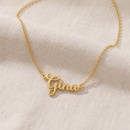Gina Name Necklace | 18ct Gold, Silver & Vermeil | Ready to Ship