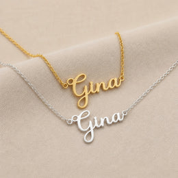 Gina Name Necklace | 18ct Gold, Silver & Vermeil | Ready to Ship