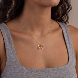Personalised Double Initial Necklace with Ampersand – Gold & Silver